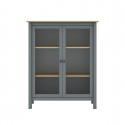 MAKS - Vitrine Basse 2 Portes en Pin Massif Gris Vert