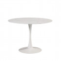 SCARS - Table Ronde Ø110cm Céramique Blanche Motif Craquelures