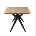 ARCANE - Table de Repas 200cm en Acacia Massif Piétement Evasé Métal Noir