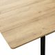 BASVIA - Table Allongeable 140-180cm Effet Chêne Piétement Epingle Métal Noir