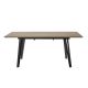 BASVIA - Table Allongeable 140-180cm Effet Chêne Piétement Epingle Métal Noir