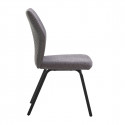JASDA - Lot de 4 Chaises Bi-Matière Tissu et Simili Gris Anthracite