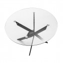 RITHA - Table Ronde 120cm Pieds Métal Noir et Plateau en Verre