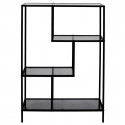 ENDIS - Etagère 4 Niveaux Verre Fumé et Métal Blanc