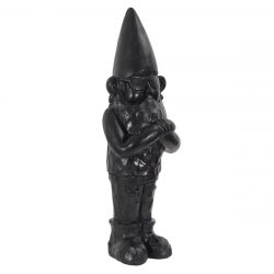 DOWO - Sculpture Nain de Jardin Sérieux Coloris Noir H.100cm