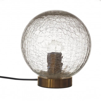 GLITCH - Lampe à poser Boule en Verre Ciselé Socle Effet Bronze