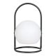 LOVAZ - Lampe de Table LED Rechargeable Design Acier Noir Boule Blanche