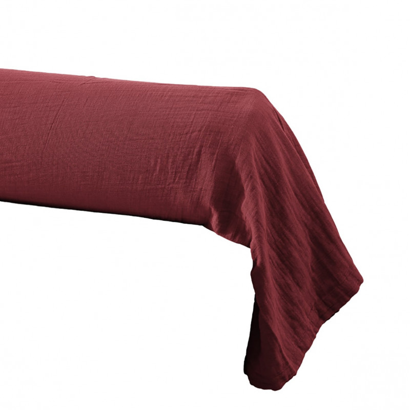OUREA - Taie de Traversin 85x185cm Gaze de Coton Lie de Vin