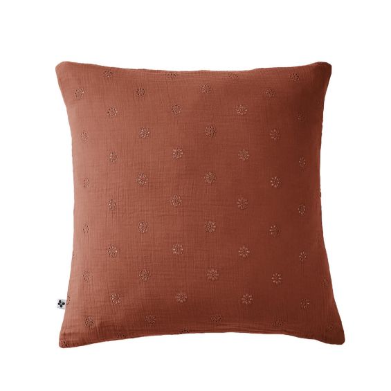 Taie d'oreiller coton motif fleuri 60x60 cm - Home