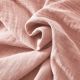 OUREA - Nappe Rectangulaire 150x350cm Gaze de Coton Rose Pêche