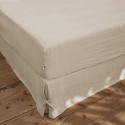 MARGAUX - Drap Housse 140x190cm Lin Lavé Coloris Sable