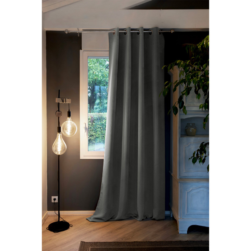 KEEPER - Rideau Thermique Occultant 140x280cm Coloris Anthracite