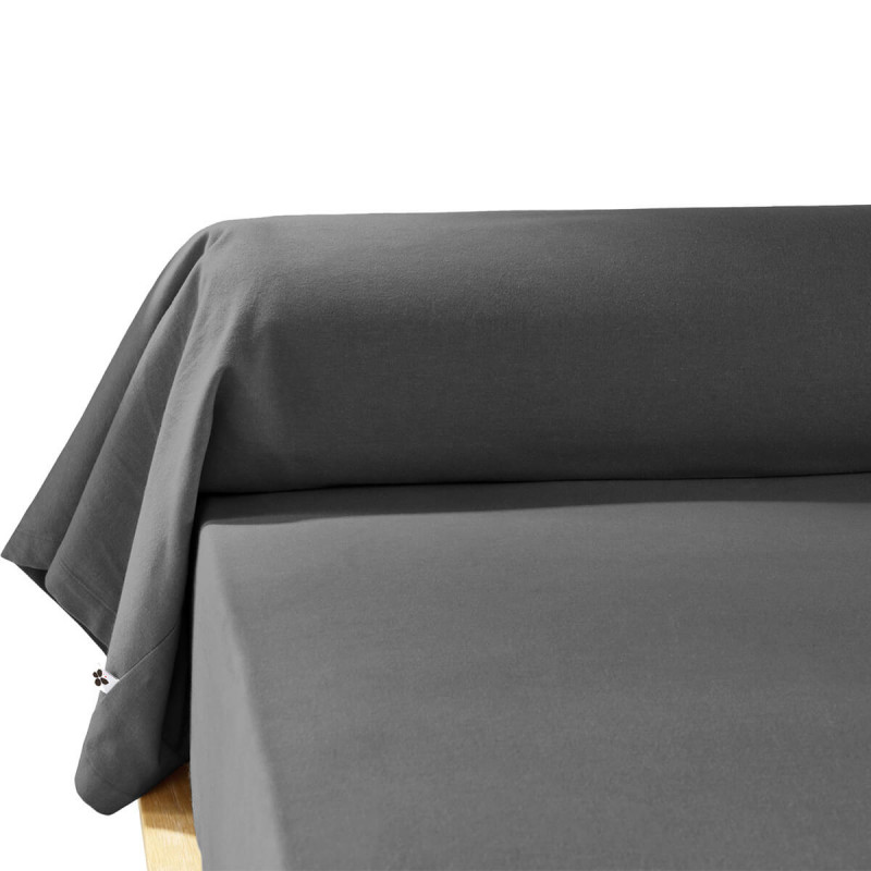 HEDDA - Taie de Traversin 85x185cm Flanelle de Coton Coloris Orage