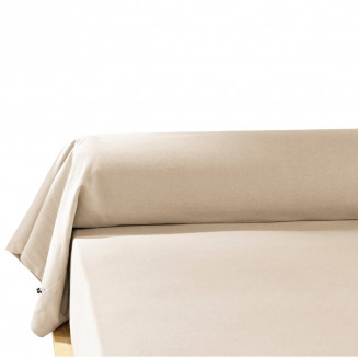 HEDDA - Taie de Traversin 85x185cm Flanelle de Coton Coloris Sable