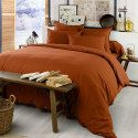 HEDDA - Taie de Traversin 85x185cm Flanelle de Coton Coloris Tomette