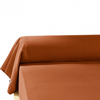 HEDDA - Taie de Traversin 85x185cm Flanelle de Coton Coloris Tomette