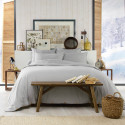 HEDDA - Housse de Couette 240x220cm Flanelle de Coton Coloris Brume