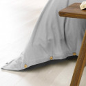 HEDDA - Housse de Couette 240x220cm Flanelle de Coton Coloris Brume