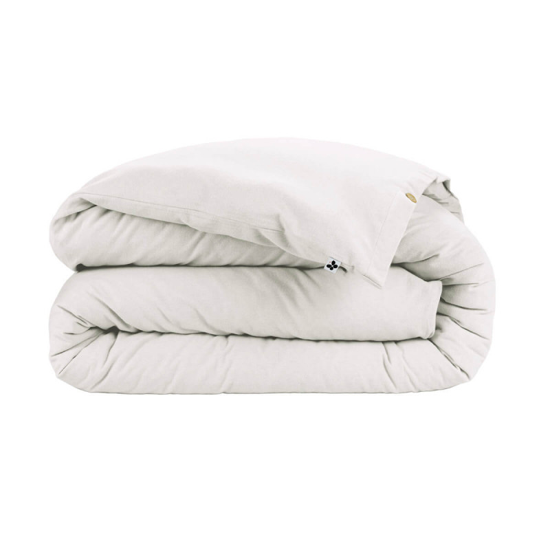 HEDDA - Housse de Couette 260x240cm Flanelle de Coton Coloris Neige