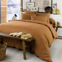 HEDDA - Taie de Traversin 85x185cm Flanelle de Coton Coloris Camel