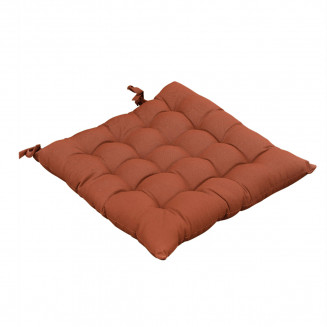 SOPHIE - Coussin de Chaise Matelassé 38x38cm Coton Coloris Terracotta