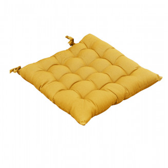 SOPHIE - Coussin de Chaise Matelassé 38x38cm Coton Coloris Safran