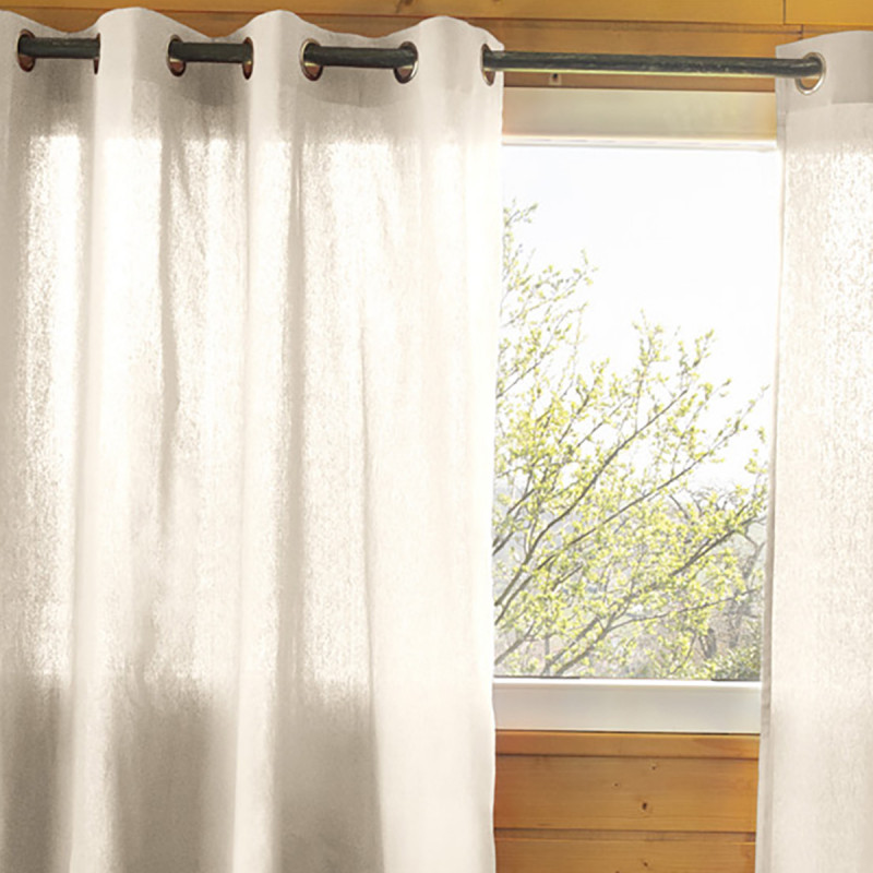 SOPHIE - Rideau 140x260cm Coton Coloris Grège Œillets Inox SOPHIE - Rideau 140x260cm Coton Coloris Grège Œillets Inox