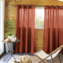 SOPHIE - Rideau 140x260cm Coton Coloris Terracotta Œillets Inox