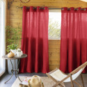 SOPHIE - Rideau 140x260cm Coton Coloris Cerise Œillets Inox