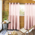SOPHIE - Rideau 140x260cm Coton Coloris Pivoine Œillets Inox