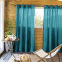 SOPHIE - Rideau 140x260cm Coton Coloris Paon Œillets Inox