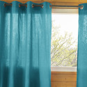 SOPHIE - Rideau 140x260cm Coton Coloris Paon Œillets Inox