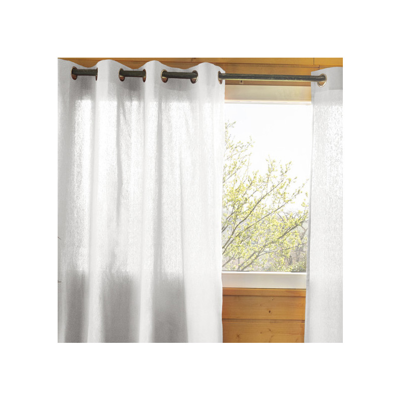 SOPHIE - Rideau 140x260cm Coton Coloris Nuage Œillets Inox SOPHIE - Rideau 140x260cm Coton Coloris Nuage Œillets Inox