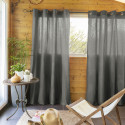 SOPHIE - Rideau 140x260cm Coton Coloris Granit Œillets Inox