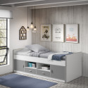 BAYMAX - Lit Multi-Rangement 90x200cm Gris