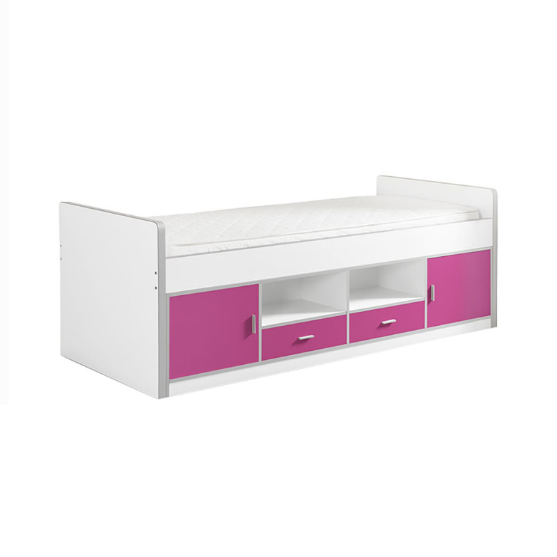 BAYMAX - Lit Multi-Rangement 90x200cm Rose Fuchsia