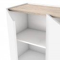 PANEIA LIGHT - Buffet Bas 3 Portes Coloris Blanc et Effet Bois Clair