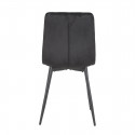 CARINE - Lot de 4 Chaises Capitonnées Noires Pieds Bois