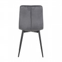 CARINE - Lot de 4 Chaises Capitonnées Grises Pieds Bois
