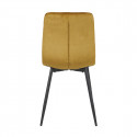 CARINE - Lot de 4 Chaises Capitonnées Jaune Pieds Bois
