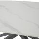AUDREY - Table Céramique Imitation Marbre Blanc Pieds Étoile Métal Noir