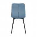 CARINE - Lot de 4 Chaises Capitonnées Bleues Pieds Bois