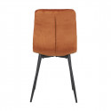 CARINE - Lot de 4 Chaises Capitonnées Orange Pieds Bois