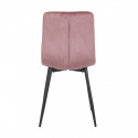 CARINE - Lot de 4 Chaises Capitonnées Rose Pieds Bois