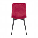 CARINE - Lot de 4 Chaises Capitonnées Rouge Pieds Bois