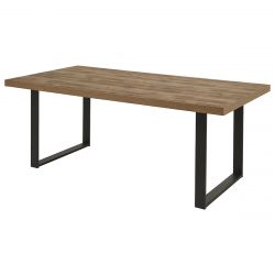 ANTONIN - Table 230cm Aspect Bois Piètement U Métal Noir