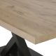 KITTRY - Table 170cm Aspect Bois Piètement Omega Métal Noir