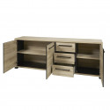 MARCO - Ensemble Complet Buffet 3 Portes et Table 230 cm Aspect Bois