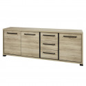 MARCO - Ensemble Complet Buffet 3 Portes et Table 230 cm Aspect Bois