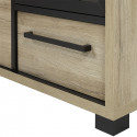 MARCO - Ensemble Complet Buffet 3 Portes et Table 230 cm Aspect Bois